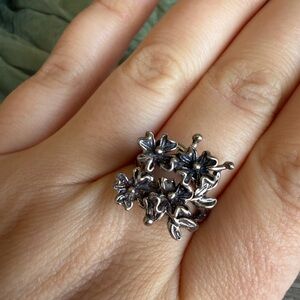 Floral Silver Ring